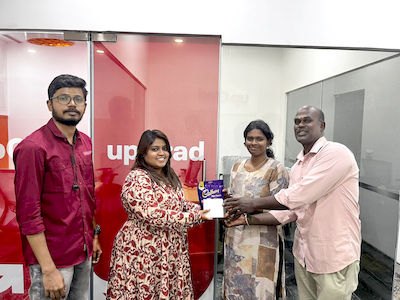 upGrad Coimbatore office - student and parents with the counselling team after their study abroad session